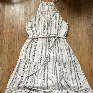 Halter Maxi Dress with lace details and tiered skirt